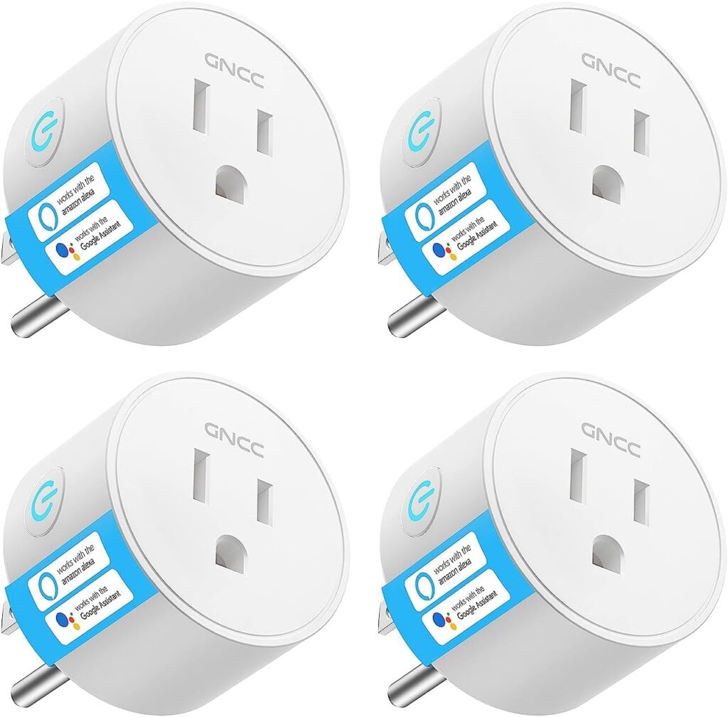 Smart Plug GNCC, Alexa Smart Plugs That Work with Alexa and Google Home, Smart Life Plugs Smart Outlet with WiFi Remote Control and Timer Function 2.4GHz Wi-Fi Only 4Packs New Year Gift