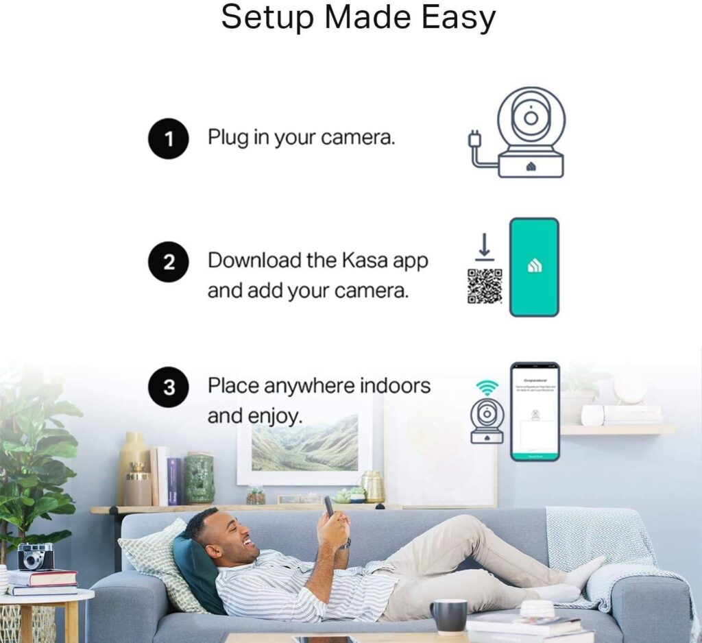 Kasa Indoor Pan/Tilt Smart Security Camera, 1080p HD Dog Camera 2.4GHz with Night Vision, Motion Detection for Baby and Pet Monitor, Cloud  SD Card Storage, Works with Alexa  Google Home (EC70)